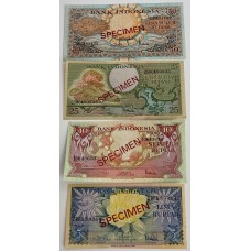 INDONESIA 1959 . FIVE 5 - FIFTY 50 RUPIAH BANKNOTES . SPECIMEN SET